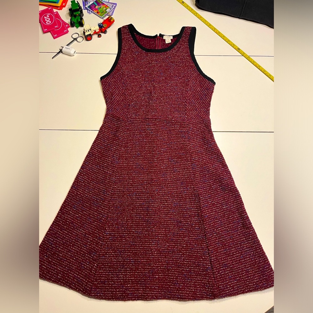 J. Crew Red and Black Sleeveless Dress